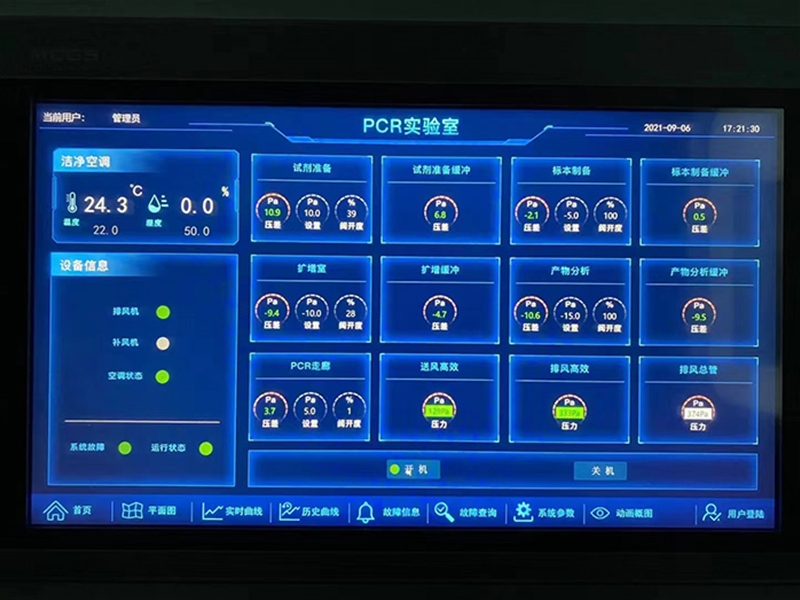 PCR洁净室控制面板